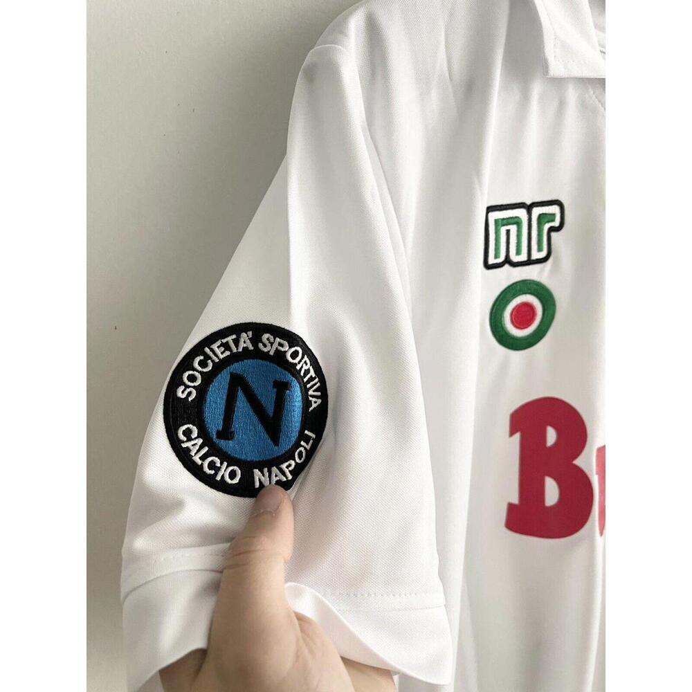 Maradona Napoli 87/88 Away White Retro Jersey “Maradona 10” (Large) - Picture 5 of 8